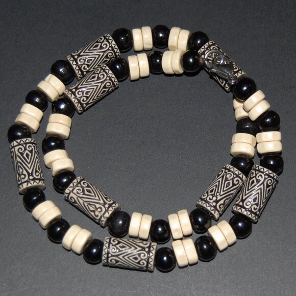 Men Necklace,Wood Necklace,Surfer Necklace,Tribal Style,Chocker,Beach Necklace - Picture 3 of 3